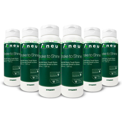 6 bottles of Hygenix Aneu product on a white background