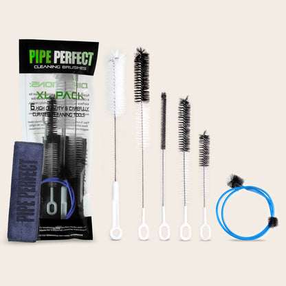 Pipe Perfect XL Cleaning brush pack for cleaning large glass items such as hookahs bongs and water pipes. Ideal for consumers who like to clean a bong with the soaking method. 