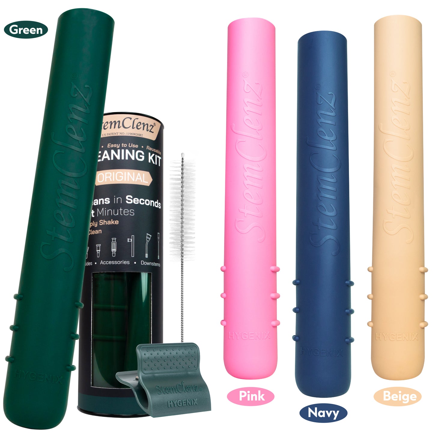 Set of StremClenz cleaning kits in various colors on a white background